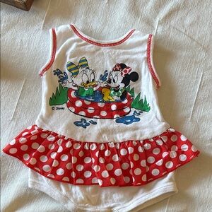 Disney Red and White Polka Dot Kids One Piece